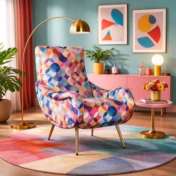 Poltrona Miss Tessuto e Velluto Premium - Design Iconico