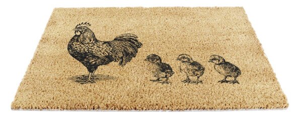 Zerbino in fibre di cocco 40x60 cm Chickens and Chicks – Artsy Doormats