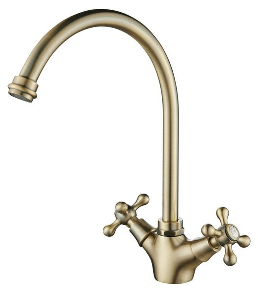 Aquanello Heritage Ascot: Miscelatore da cucina classico in bronzo con bocchetta rotonda, modello BN-4003-HA