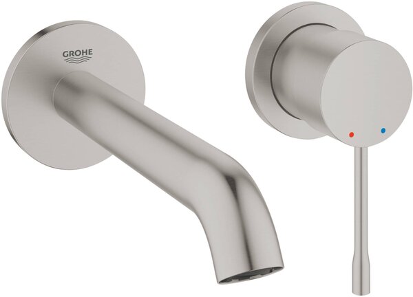 Miscelatore per lavabo a 2 fori ESSENCE proiezione 183 mm supersteel