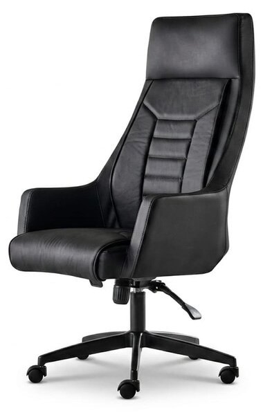 Sedia da ufficio direzionale, design moderno, colore nero, elegante complemento d'arredo per l'ufficio