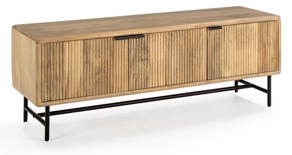 Mobile TV di colore naturale in mango massiccio 145x50x40 cm Mundra – MOME