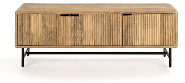 Mobile TV di colore naturale in mango massiccio 145x50x40 cm Mundra – MOME