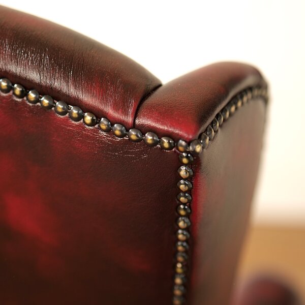 Poltrona Presidenziale Oxford Chesterfield Pelle Primo Fiore Premium - Base in Legno