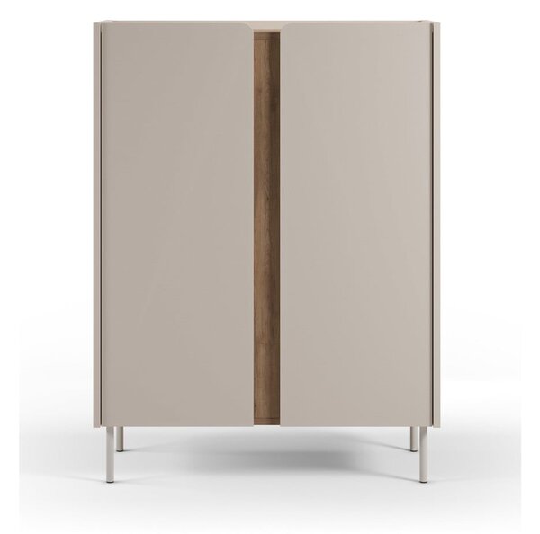 Mobile effetto rovere in colore crema-naturale 90x120x40 cm Lucile - Marckeric