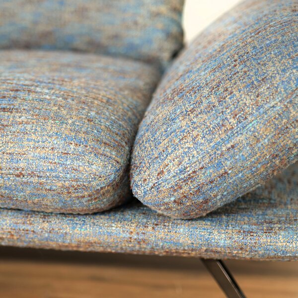 Divano Nexus Tessuto Bouclè Melange Multicolor - Schienali Mobili, Braccioli Ripiegabili