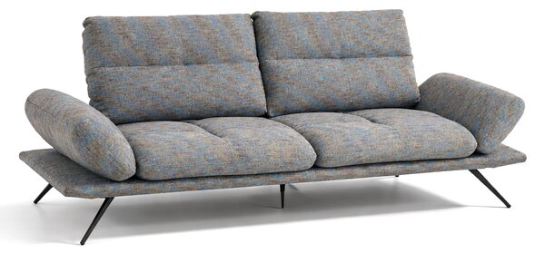 Divano Nexus Tessuto Bouclè Melange Multicolor - Schienali Mobili, Braccioli Ripiegabili