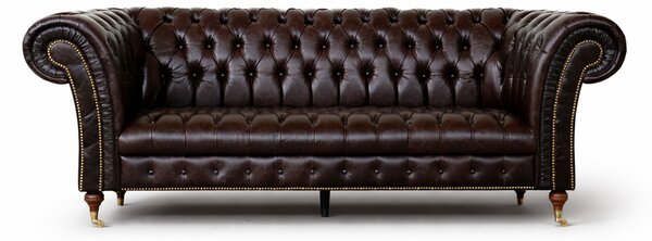 Divano Imperium Chesterfield in Pelle Primo Fiore Premium – Iconico, Finiture di Pregio