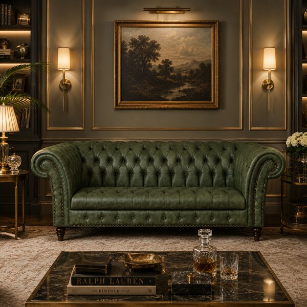 Divano Imperium Chesterfield in Pelle Primo Fiore Premium – Iconico, Finiture di Pregio
