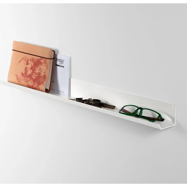 Mensola in metallo POCKET � una mensola in metallo da muro Minimal Dimensioni 40/60x5x h 5 cm Portata massima 15 kg costituita da un unico elemento in acciaio verniciato Bianco RAL 9003