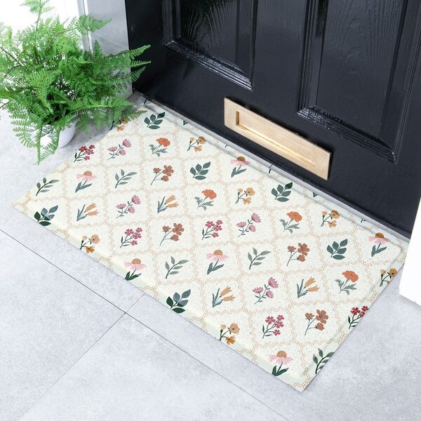 Zerbino in plastica riciclata 40x70 cm Vintage Floral Stamp – Artsy Doormats