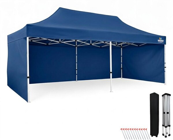 Gazebo pop up 3x6, tenda impermeabile per feste 330 g/m², struttura in acciaio + 3 pareti