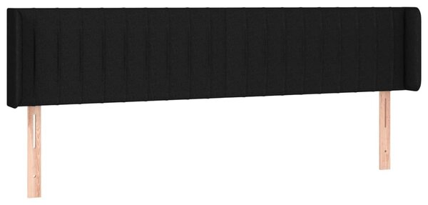 Testiera ad Orecchio Nera 203x16x78/88 cm in Tessuto