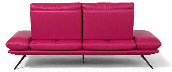 Divano Nexus Pelle Primo Fiore Magenta 207 cm - Schienali Mobili, Braccioli Ripiegabili