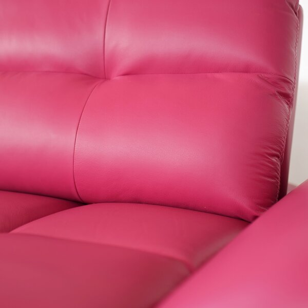 Divano Nexus Pelle Primo Fiore Magenta 207 cm - Schienali Mobili, Braccioli Ripiegabili