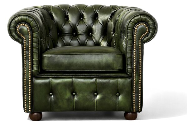 Poltrona Chesterfield Medium Pelle Primo Fiore Premium - Design Iconico
