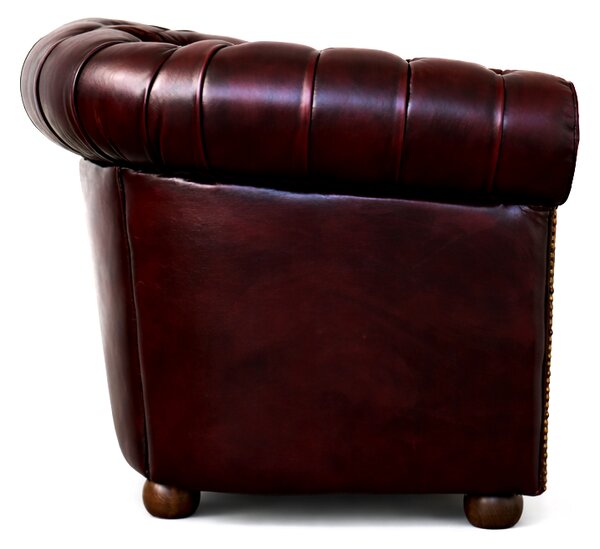 Poltrona Chesterfield Medium Pelle Primo Fiore Premium - Design Iconico