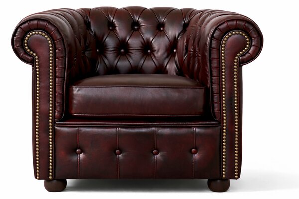 Poltrona Chesterfield Medium Pelle Primo Fiore Premium - Design Iconico