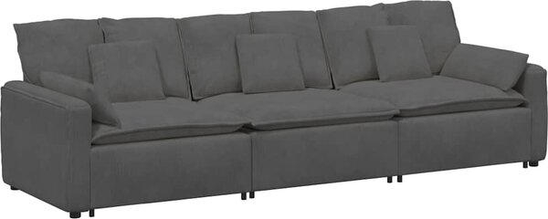 Divano Modulare con Cuscini Grigio Scuro