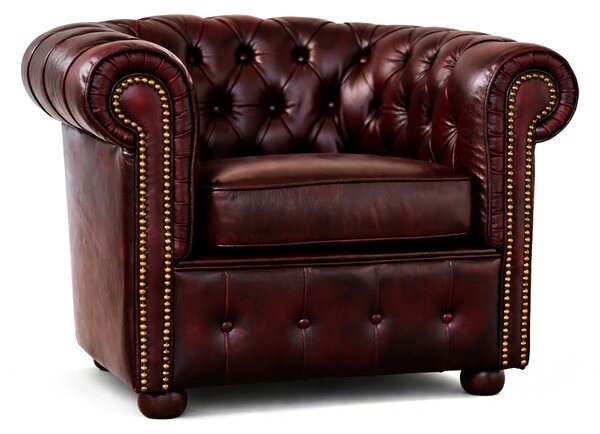Poltrona Chesterfield Medium Pelle Primo Fiore Premium - Design Iconico