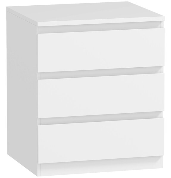 HOMCOM Cassettiera 3 Cassetti con Chiusura Rallentata, Stile Moderno 45x40x52,8 cm Bianco | Aosom Italy