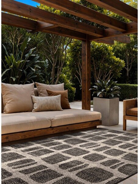 Tappeto da interno/esterno nero/color crema 200x300 cm Haringey Ruskin – Ted Baker