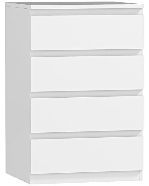 HOMCOM Cassettiera 4 Cassetti con Chiusura Ammortizzata in Stile Moderno 45x40x68 cm Bianco | Aosom Italy
