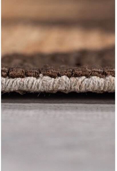 Passatoia marrone/di colore naturale in misto iuta tessuta a mano 80x230 cm Effie Diamond – Flair Rugs
