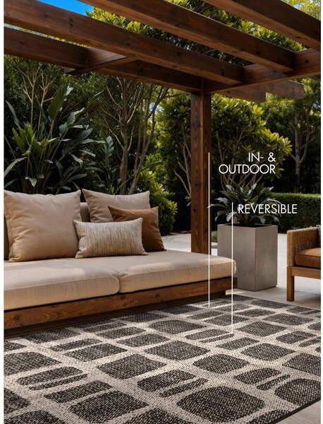 Tappeto da interno/esterno nero/color crema 200x300 cm Haringey Ruskin – Ted Baker