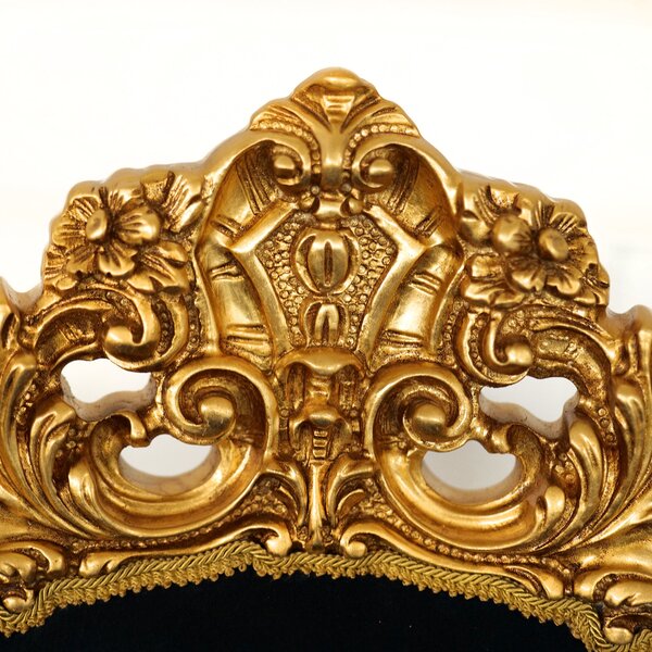 Poltrona Barocca Versailles - Foglia Oro e Velluto – Artigianato Italiano di Lusso