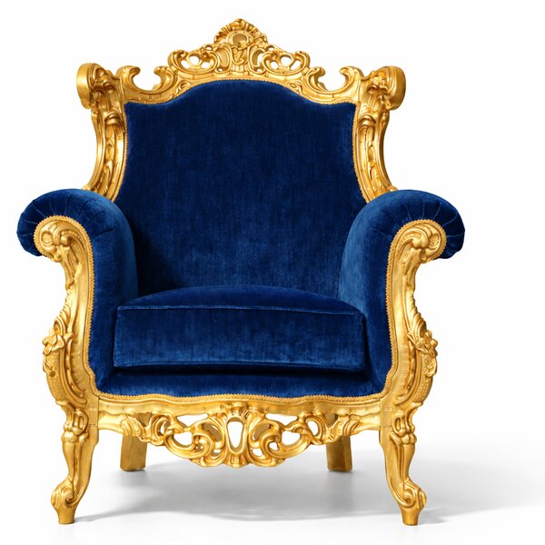 Poltrona Barocca Bernini - Foglia Oro e Velluto – Artigianato Italiano di Lusso