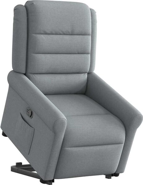 Poltrona Alzapersona Reclinabile Grigio Chiaro in Tessuto