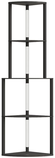 HOMCOM Lampada da terra con ripiani ad angolo 4 livelli, LED dimmerabile, 55,5 x 39,5 x 163 cm (L x P x A) - Nero | Aosom Italy