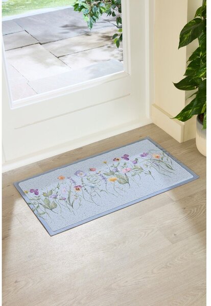 Zerbino in plastica riciclata 40x70 cm Blue Wild Flowers – Artsy Doormats