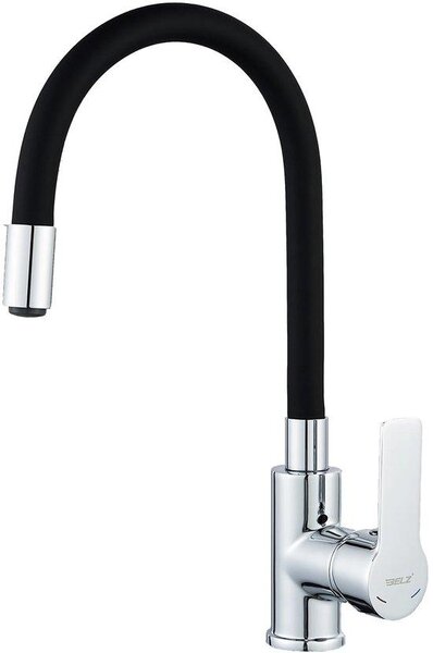 Rubinetto da cucina nero flessibile, orientabile a 360° con aeratore