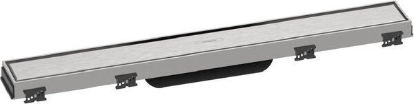 Hansgrohe RainDrain Match - Piatto doccia con griglia in acciaio inox 600, con telaio regolabile in altezza, acciaio inox spazzolato 56036800