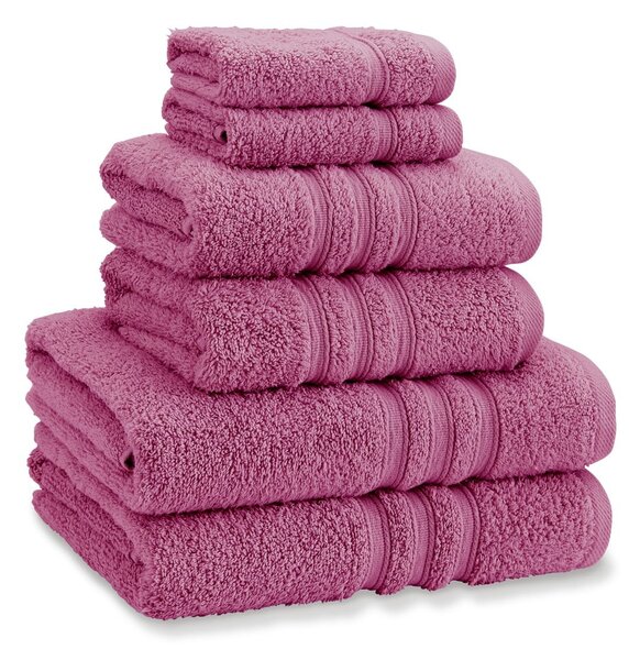 Set di asciugamani per viso e corpo tipo terry rosa scuro in cotone 6 pz Zero Twist – Catherine Lansfield