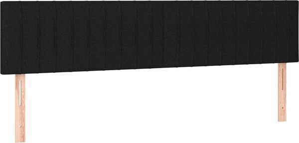 Testiera Nera 200x5x78/88 cm in Tessuto