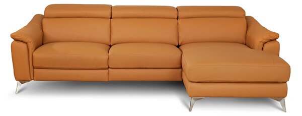 Divano Angolare Flow Relax in Pelle Primo Fiore – Recliner Motorizzato e Chaise Longue , Design Moderno