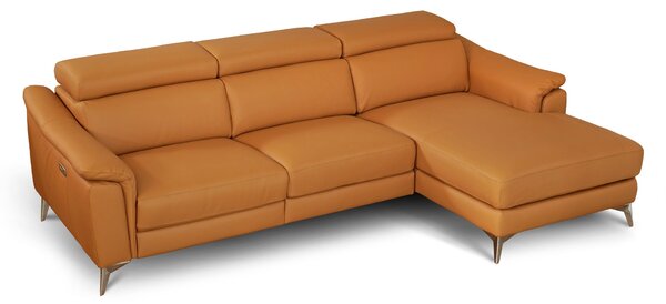 Divano Angolare Flow Relax in Pelle Primo Fiore – Recliner Motorizzato e Chaise Longue , Design Moderno