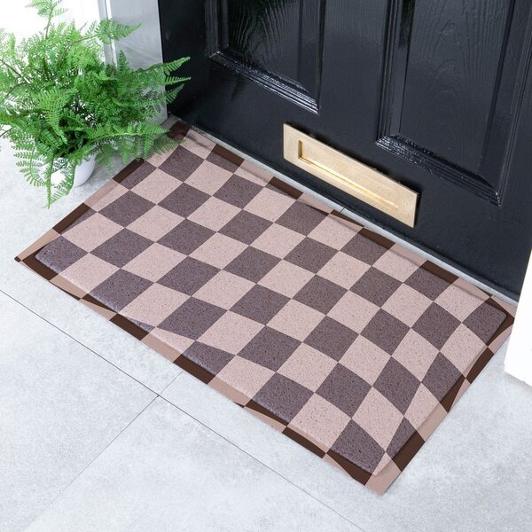 Zerbino in plastica riciclata 40x70 cm Checkerboard – Artsy Doormats