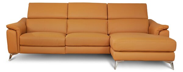 Divano Angolare Flow Relax in Pelle Primo Fiore – Recliner Motorizzato e Chaise Longue , Design Moderno