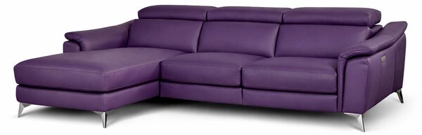 Divano Angolare Flow Relax in Pelle Primo Fiore – Recliner Motorizzato e Chaise Longue , Design Moderno
