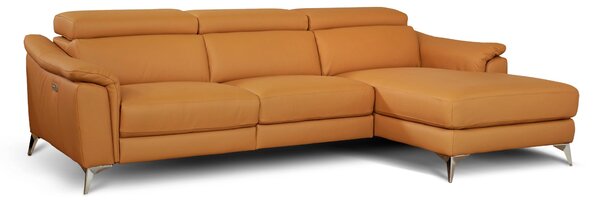 Divano Angolare Flow Relax in Pelle Primo Fiore – Recliner Motorizzato e Chaise Longue , Design Moderno