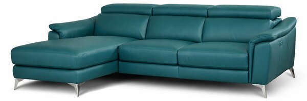 Divano Angolare Flow Relax in Pelle Primo Fiore – Recliner Motorizzato e Chaise Longue , Design Moderno
