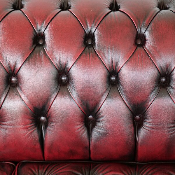 Divano Chesterfield Angolare con Chaise Longue - Pelle Primo Fiore Premium - Design Iconico