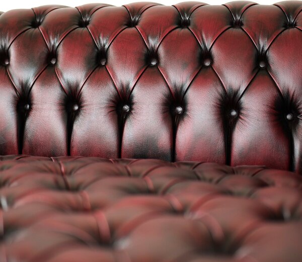 Divano Chesterfield Angolare con Chaise Longue - Pelle Primo Fiore Premium - Design Iconico