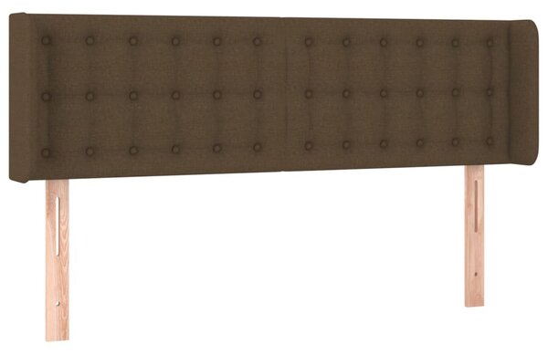 Testiera ad Orecchio Marrone Scuro 147x16x78/88 cm in Tessuto
