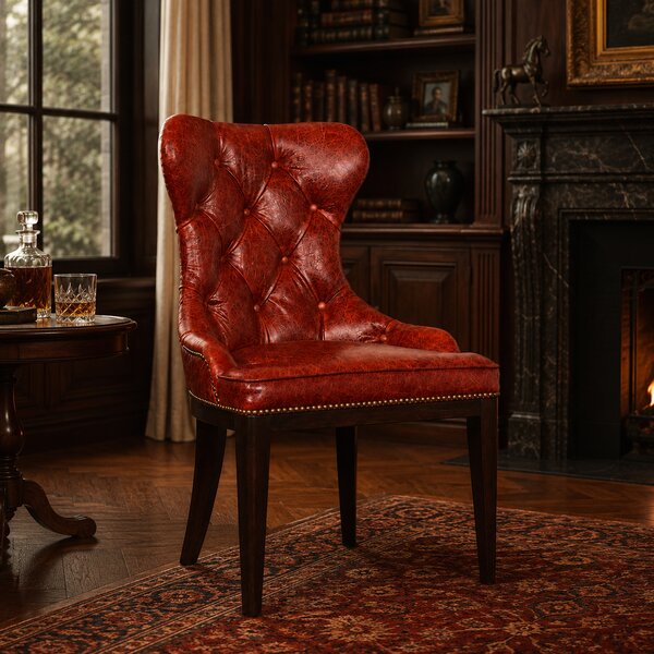 Sedia Cosmo in Pelle Primo Fiore Premium - Struttura Legno Massello - Design Iconico