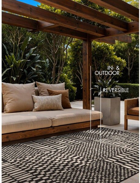 Tappeto da interno/esterno nero/color crema 200x300 cm Haringey Barkham – Ted Baker